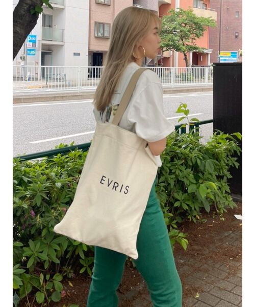 EVRIS(エヴリス)の「キャンバストートBAG(トートバッグ・レディース・ブラック/ベージュ・FREE)」の9枚目の写真