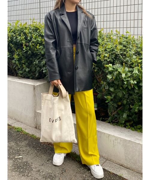 EVRIS(エヴリス)の「キャンバストートBAG(トートバッグ・レディース・ブラック/ベージュ・FREE)」の12枚目の写真