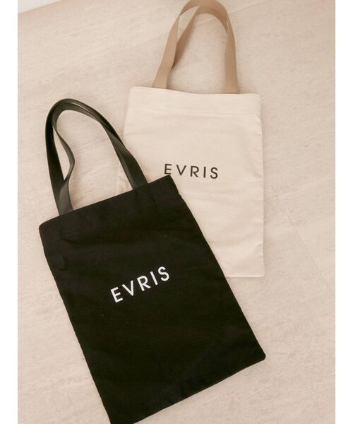 EVRIS(エヴリス)の「キャンバストートBAG(トートバッグ・レディース・ブラック/ベージュ・FREE)」の16枚目の写真