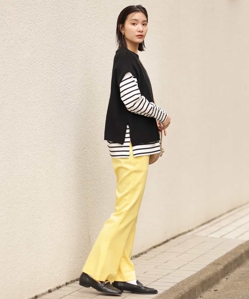 a.v.v(アーヴェヴェ)の「ストレッチフレアパンツ(その他パンツ・レディース・ブラック/イエロー・40/34/36/38/42)」の17枚目の写真