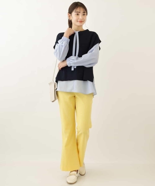 a.v.v(アーヴェヴェ)の「ストレッチフレアパンツ(その他パンツ・レディース・ブラック/イエロー・40/34/36/38/42)」の12枚目の写真