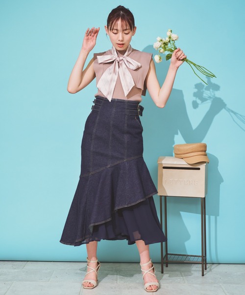 NOELA（ノエラ）の「モノグラムスカーフセットニット（ニット/セーター・レディース・ベージュ/ブラック/オフホワイト・フリー）」の9枚目の写真