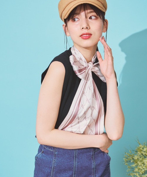 NOELA（ノエラ）の「モノグラムスカーフセットニット（ニット/セーター・レディース・ベージュ/ブラック/オフホワイト・フリー）」の11枚目の写真