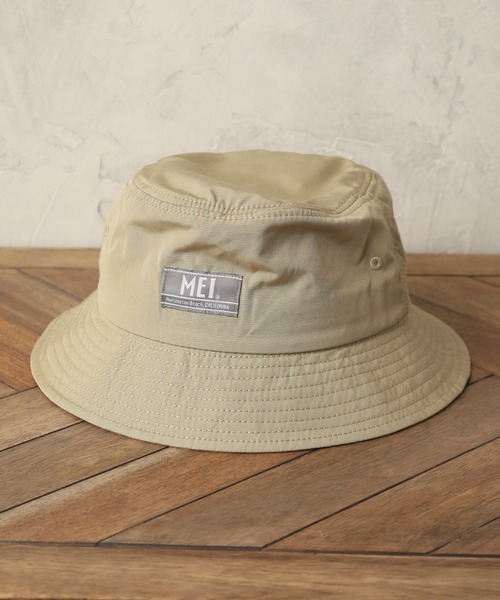 MEI(メイ)の「【MEI/メイ】ワンポイントロゴ バケットハット(ハット・メンズ・ホワイト/ブラック/ダークグリーン/ベージュ/ネイビー/オレンジ/ブルー/ライトグリーン/マスタード・FREE)」の4枚目の写真