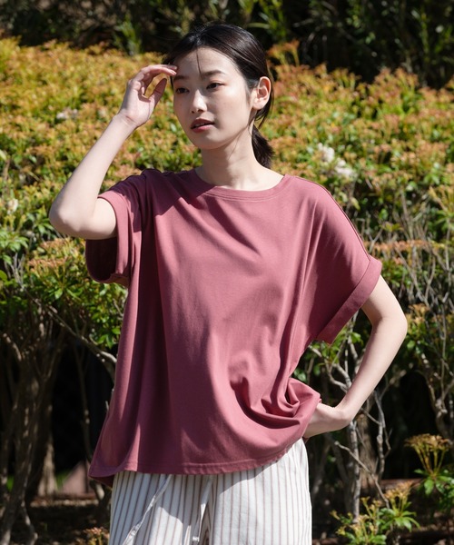 fort point(フォーポイント)の「【FORT POINT/フォートポイント】ラウンドヘムTシャツ(Tシャツ/カットソー・レディース・ホワイト/チャコールグレー/ブラック/グレー/サックスブルー/ミント/ピンク系その他/オレンジ系その他/ダークベージュ・MEDIUM/LARGE)」の1枚目の写真