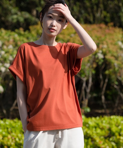 fort point(フォーポイント)の「【FORT POINT/フォートポイント】ラウンドヘムTシャツ(Tシャツ/カットソー・レディース・ホワイト/チャコールグレー/ブラック/グレー/サックスブルー/ミント/ピンク系その他/オレンジ系その他/ダークベージュ・MEDIUM/LARGE)」の9枚目の写真