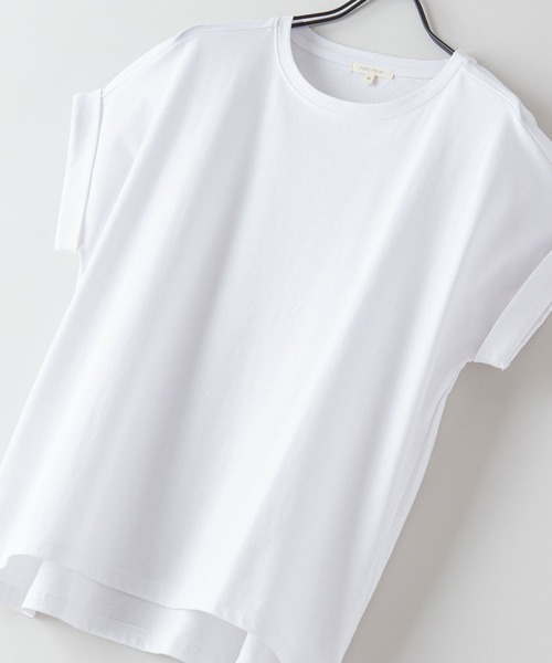 fort point(フォーポイント)の「【FORT POINT/フォートポイント】ラウンドヘムTシャツ(Tシャツ/カットソー・レディース・ホワイト/チャコールグレー/ブラック/グレー/サックスブルー/ミント/ピンク系その他/オレンジ系その他/ダークベージュ・MEDIUM/LARGE)」の2枚目の写真