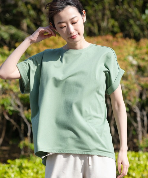 fort point(フォーポイント)の「【FORT POINT/フォートポイント】ラウンドヘムTシャツ(Tシャツ/カットソー・レディース・ホワイト/チャコールグレー/ブラック/グレー/サックスブルー/ミント/ピンク系その他/オレンジ系その他/ダークベージュ・MEDIUM/LARGE)」の16枚目の写真