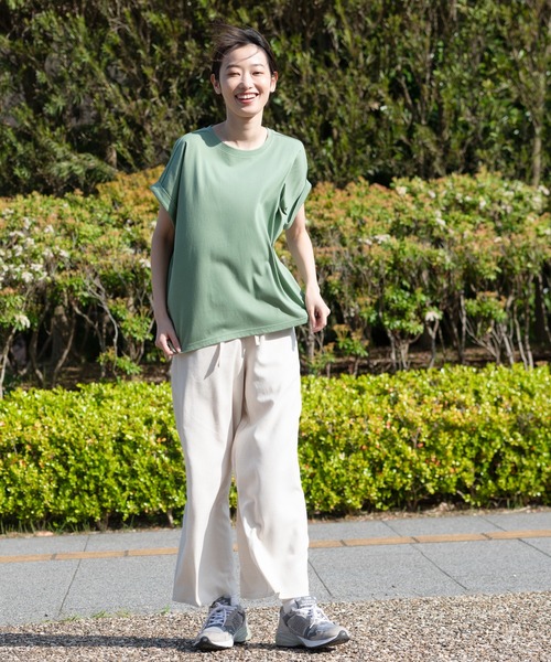fort point(フォーポイント)の「【FORT POINT/フォートポイント】ラウンドヘムTシャツ(Tシャツ/カットソー・レディース・ホワイト/チャコールグレー/ブラック/グレー/サックスブルー/ミント/ピンク系その他/オレンジ系その他/ダークベージュ・MEDIUM/LARGE)」の14枚目の写真