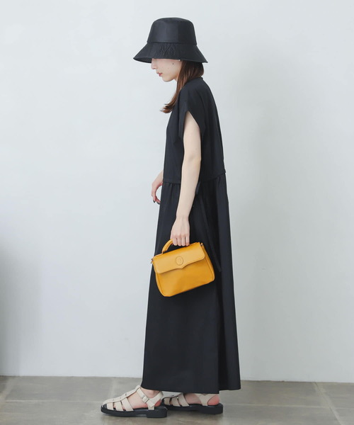 SENSE OF PLACE by URBAN RESEARCH(センスオブプレイスバイアーバンリサーチ)の「【One-C/低身長向けサイズ展開あり】フレンチスリーブシャツワンピース(シャツワンピース・レディース・オフホワイト/ブラック/ブラック系その他/ブルー系その他/イエロー系その他・ONE/SHORT)」の8枚目の写真