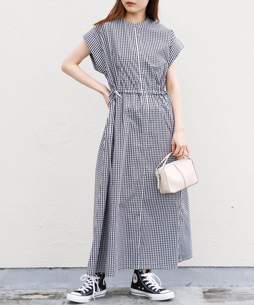 SENSE OF PLACE by URBAN RESEARCH(センスオブプレイスバイアーバンリサーチ)の「【One-C/低身長向けサイズ展開あり】フレンチスリーブシャツワンピース(シャツワンピース・レディース・オフホワイト/ブラック/ブラック系その他/ブルー系その他/イエロー系その他・ONE/SHORT)」の17枚目の写真