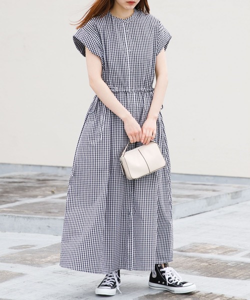 SENSE OF PLACE by URBAN RESEARCH(センスオブプレイスバイアーバンリサーチ)の「【One-C/低身長向けサイズ展開あり】フレンチスリーブシャツワンピース(シャツワンピース・レディース・オフホワイト/ブラック/ブラック系その他/ブルー系その他/イエロー系その他・ONE/SHORT)」の19枚目の写真