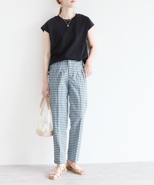 reca(レカ)の「ギンガムタックテーパードパンツ(その他パンツ・レディース・グリーン/ブラック・M)」の22枚目の写真
