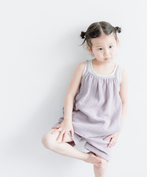 LOWRYS FARM（ローリーズファーム）の「ガーゼギャザーキャミ　275981（キャミソール・キッズ・パープル/イエロー/オレンジ・110cm/120cm/130cm/140cm/150cm）」の2枚目の写真