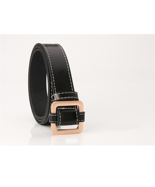 おしゃれスタ（オシャレスタ）の「選べるバックルカラー　スクエア型　ベーシックシンプルベルト（ベルト・レディース・イエロー系2/ブラック系1/イエロー系1/グリーン系2/ブラック系2/レッド系1/レッド系2/ホワイト系1/ホワイト系2/グリーン系1・FREE）」の18枚目の写真