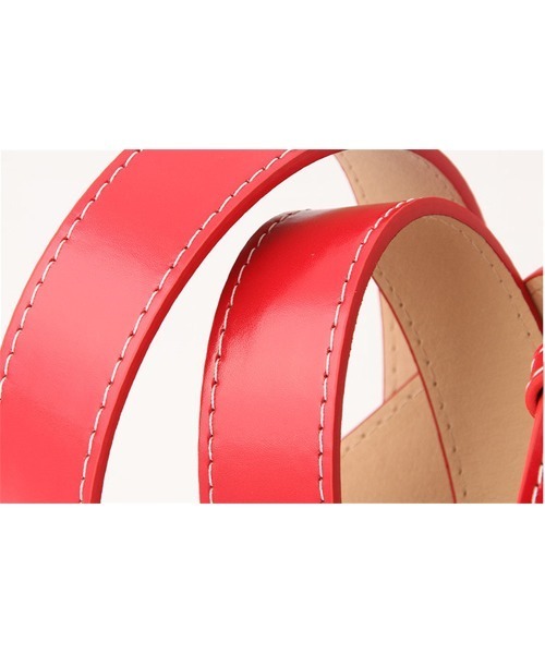 おしゃれスタ（オシャレスタ）の「選べるバックルカラー　スクエア型　ベーシックシンプルベルト（ベルト・レディース・イエロー系2/ブラック系1/イエロー系1/グリーン系2/ブラック系2/レッド系1/レッド系2/ホワイト系1/ホワイト系2/グリーン系1・FREE）」の11枚目の写真