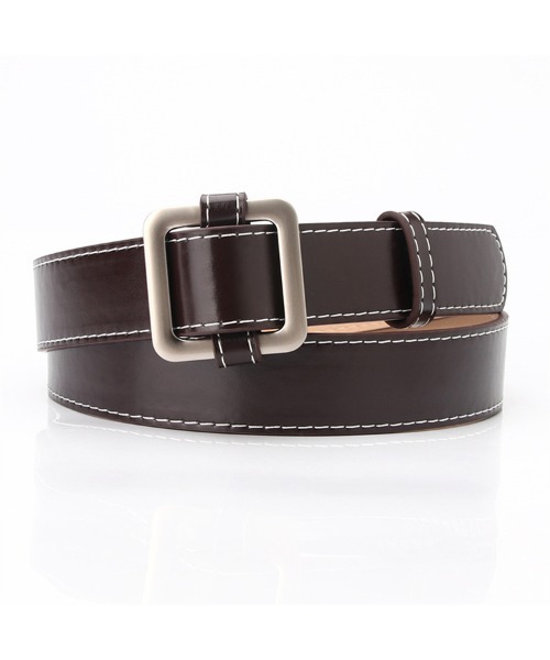 おしゃれスタ（オシャレスタ）の「選べるバックルカラー　スクエア型　ベーシックシンプルベルト（ベルト・レディース・イエロー系2/ブラック系1/イエロー系1/グリーン系2/ブラック系2/レッド系1/レッド系2/ホワイト系1/ホワイト系2/グリーン系1・FREE）」の14枚目の写真