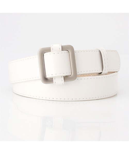 おしゃれスタ（オシャレスタ）の「選べるバックルカラー　スクエア型　ベーシックシンプルベルト（ベルト・レディース・イエロー系2/ブラック系1/イエロー系1/グリーン系2/ブラック系2/レッド系1/レッド系2/ホワイト系1/ホワイト系2/グリーン系1・FREE）」の16枚目の写真