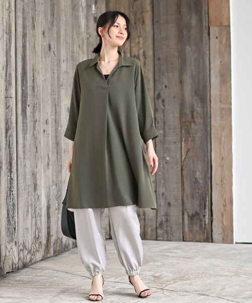 7分袖スキッパーシャツワンピース（シャツ/ブラウス）｜rps（アール