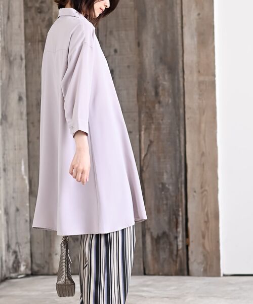 7分袖スキッパーシャツワンピース（シャツ/ブラウス）｜rps（アール