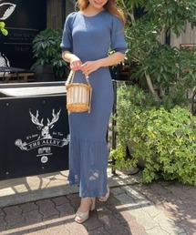 リブニットマーメイドワンピース