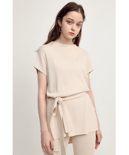 SLY（スライ）の「WASHABLE BELTED TOPS ウォッシャブル トップス（ニット/セーター・レディース・アイボリー/ブルー/ブラック・FREE）」の2枚目の写真