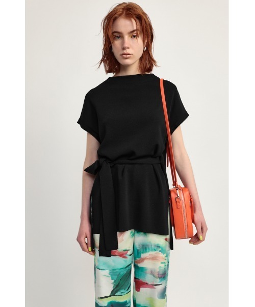 SLY（スライ）の「WASHABLE BELTED TOPS ウォッシャブル トップス（ニット/セーター・レディース・アイボリー/ブルー/ブラック・FREE）」の9枚目の写真