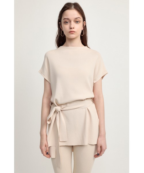 SLY（スライ）の「WASHABLE BELTED TOPS ウォッシャブル トップス（ニット/セーター・レディース・アイボリー/ブルー/ブラック・FREE）」の6枚目の写真