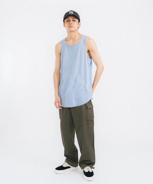 LiSS(リス)の「ラウンドヘム ロング タンクトップ(タンクトップ・メンズ・ホワイト/ブラック/ブルー/グリーン・M/L)」の10枚目の写真