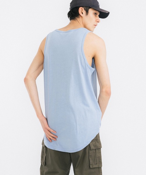 LiSS(リス)の「ラウンドヘム ロング タンクトップ(タンクトップ・メンズ・ホワイト/ブラック/ブルー/グリーン・M/L)」の9枚目の写真