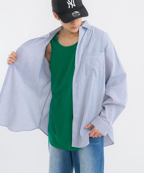 LiSS(リス)の「ラウンドヘム ロング タンクトップ(タンクトップ・メンズ・ホワイト/ブラック/ブルー/グリーン・M/L)」の12枚目の写真