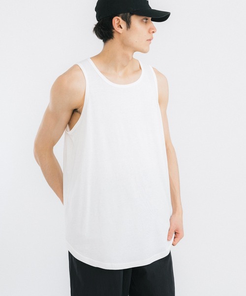 LiSS(リス)の「ラウンドヘム ロング タンクトップ(タンクトップ・メンズ・ホワイト/ブラック/ブルー/グリーン・M/L)」の14枚目の写真
