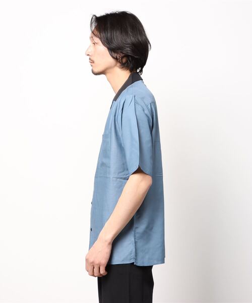 Beno(ビーノ)の「クレリックオープンカラー ドレープオーバーシャツ(シャツ/ブラウス・メンズ・ホワイト/ブラック/チャコールグレー/グレイッシュベージュ/ブルーグリーン/グレイッシュブルー・M/L)」の13枚目の写真