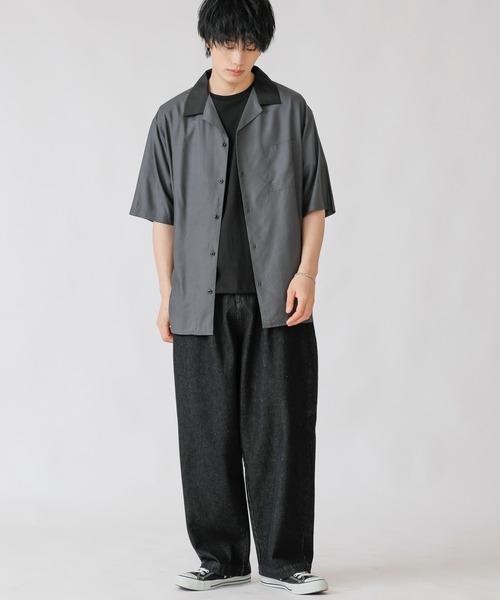 Beno(ビーノ)の「クレリックオープンカラー ドレープオーバーシャツ(シャツ/ブラウス・メンズ・ホワイト/ブラック/チャコールグレー/グレイッシュベージュ/ブルーグリーン/グレイッシュブルー・M/L)」の20枚目の写真