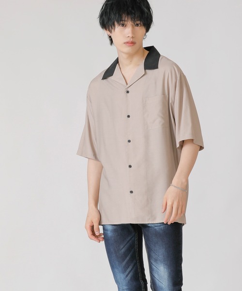 Beno(ビーノ)の「クレリックオープンカラー ドレープオーバーシャツ(シャツ/ブラウス・メンズ・ホワイト/ブラック/チャコールグレー/グレイッシュベージュ/ブルーグリーン/グレイッシュブルー・M/L)」の18枚目の写真