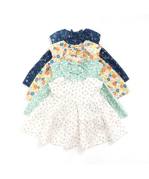 BREEZE（ブリーズ）の「カラフルパターンティアードチュニック（チュニック・キッズ・イエロー/ピンク/ミント/ネイビー・120/110/140/90/80/100/130）」の5枚目の写真