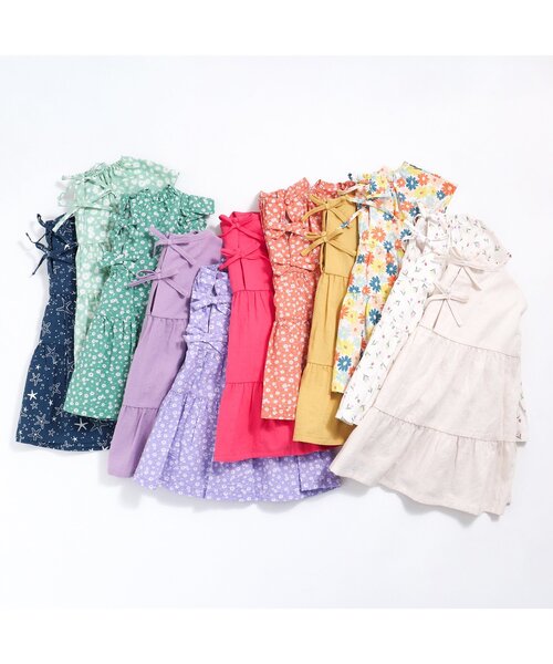 BREEZE（ブリーズ）の「カラフルパターンティアードチュニック（チュニック・キッズ・イエロー/ピンク/ミント/ネイビー・120/110/140/90/80/100/130）」の6枚目の写真