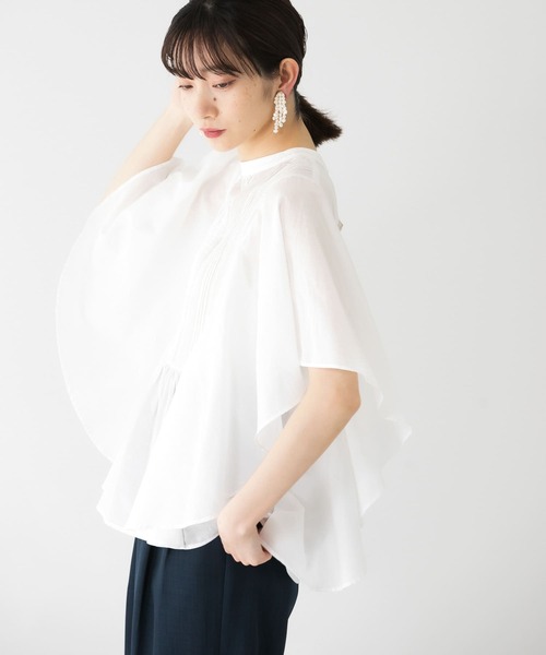 TWILL バタフライスリーブブラウスホワイト