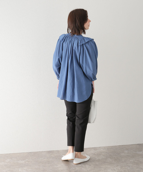 La TOTALITE(ラトータリテ)の「ストレッチテーパードパンツ(その他パンツ・レディース・ブラック/ブルー系その他/グリーン・36/38)」の5枚目の写真