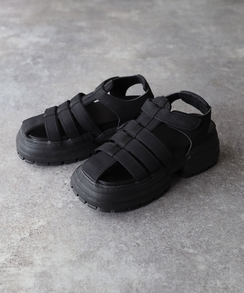 Riberry（リベリー）の「厚底メッシュサンダル/厚底スポーツサンダル（サンダル・レディース・ブラック・MEDIUM/LARGE）」の3枚目の写真