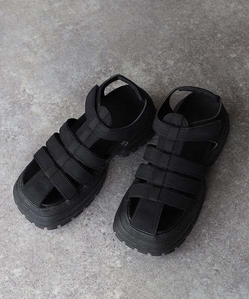 Riberry（リベリー）の「厚底メッシュサンダル/厚底スポーツサンダル（サンダル・レディース・ブラック・MEDIUM/LARGE）」の4枚目の写真