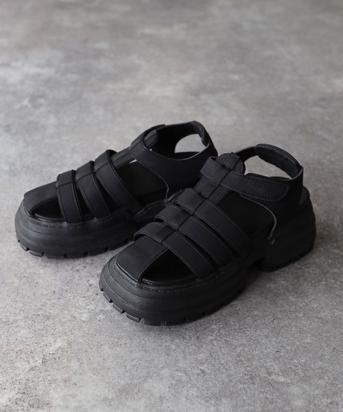 Riberry（リベリー）の「厚底メッシュサンダル/厚底スポーツサンダル（サンダル・レディース・ブラック・MEDIUM/LARGE）」の5枚目の写真
