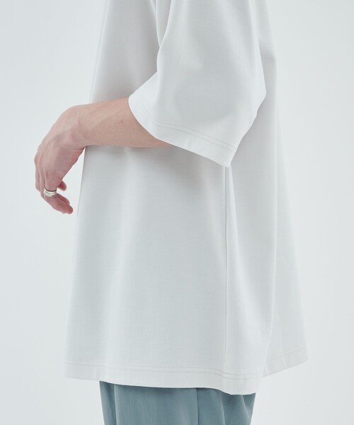 CITY TOKYO（シティトウキョウ）の「オーバーサイズシルケットTシャツ（Tシャツ/カットソー・メンズ・ベージュ/グリーン系その他/ライム/オフホワイト/ブラック/ネイビー・2/3/1）」の18枚目の写真