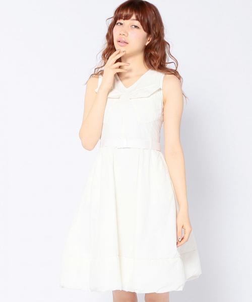 Another Edition（アナザーエディション）の「NYN ナイロンパラワンピースNYN Ｎ PARA OP◆（ワンピース・レディース・オフホワイト/ネイビー・SMALL/MEDIUM）」の2枚目の写真