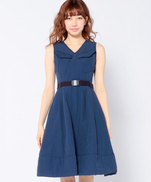 Another Edition（アナザーエディション）の「NYN ナイロンパラワンピースNYN Ｎ PARA OP◆（ワンピース・レディース・オフホワイト/ネイビー・SMALL/MEDIUM）」の10枚目の写真