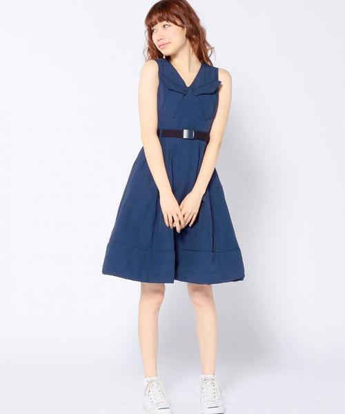 Another Edition（アナザーエディション）の「NYN ナイロンパラワンピースNYN Ｎ PARA OP◆（ワンピース・レディース・オフホワイト/ネイビー・SMALL/MEDIUM）」の4枚目の写真