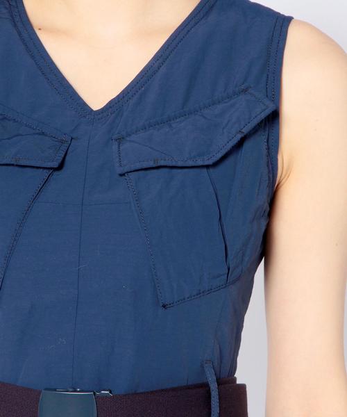 Another Edition（アナザーエディション）の「NYN ナイロンパラワンピースNYN Ｎ PARA OP◆（ワンピース・レディース・オフホワイト/ネイビー・SMALL/MEDIUM）」の7枚目の写真