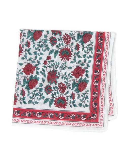 studio CLIP（スタディオクリップ）の「ブロックプリント風ハンカチ（ハンカチ/ハンドタオル・レディース・レッド/ピンク/イエロー/ブルー・FREE）」の4枚目の写真