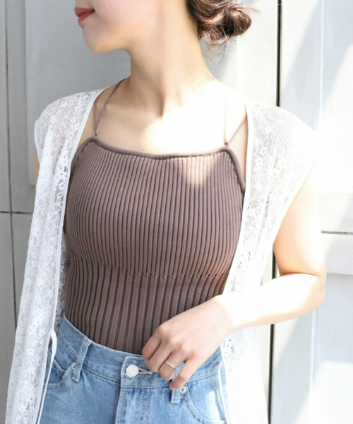 moment+（モーメントプラス）の「花柄刺しゅうコードレースロングジレ（ベスト・レディース・ナチュラル/オフホワイト・M）」の20枚目の写真