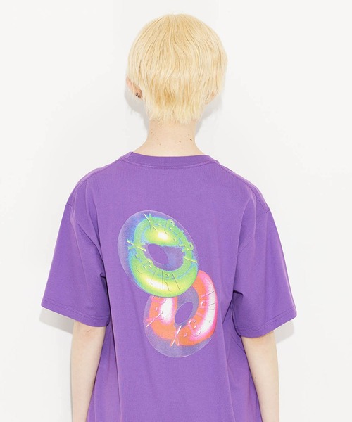 X-girl（エックスガール）の「CANDY DROP S/S TEE/バックプリント 半袖/Tシャツ（Tシャツ/カットソー・レディース・ブラック/パープル/ホワイト・XL/M/L/S）」の9枚目の写真